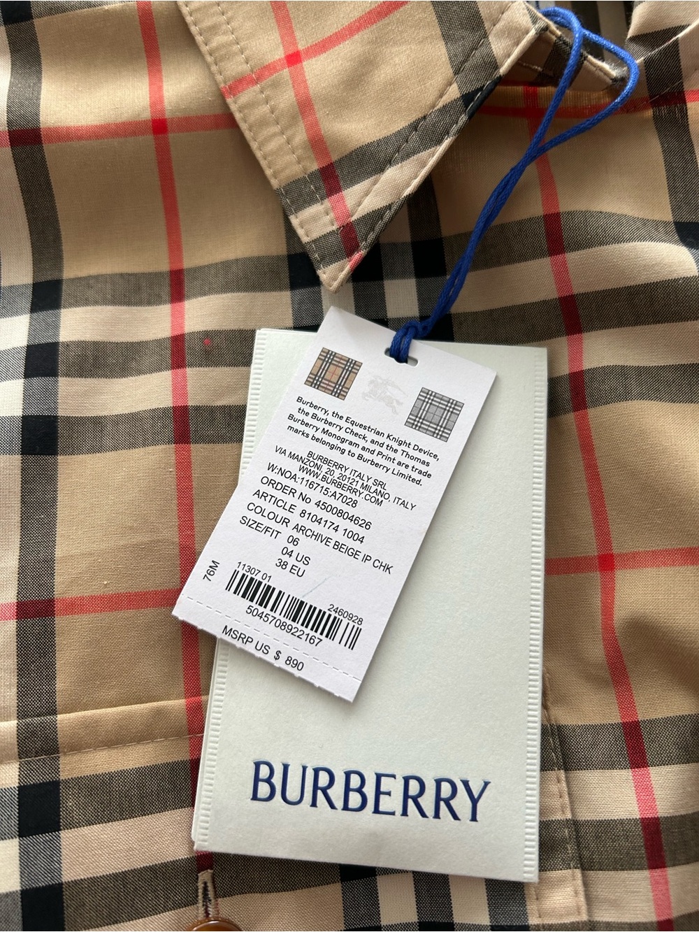Burberry Tan Check Sleeveless Midi Shirt Dress - Picture 7 of 7